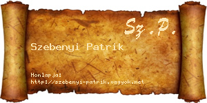 Szebenyi Patrik névjegykártya